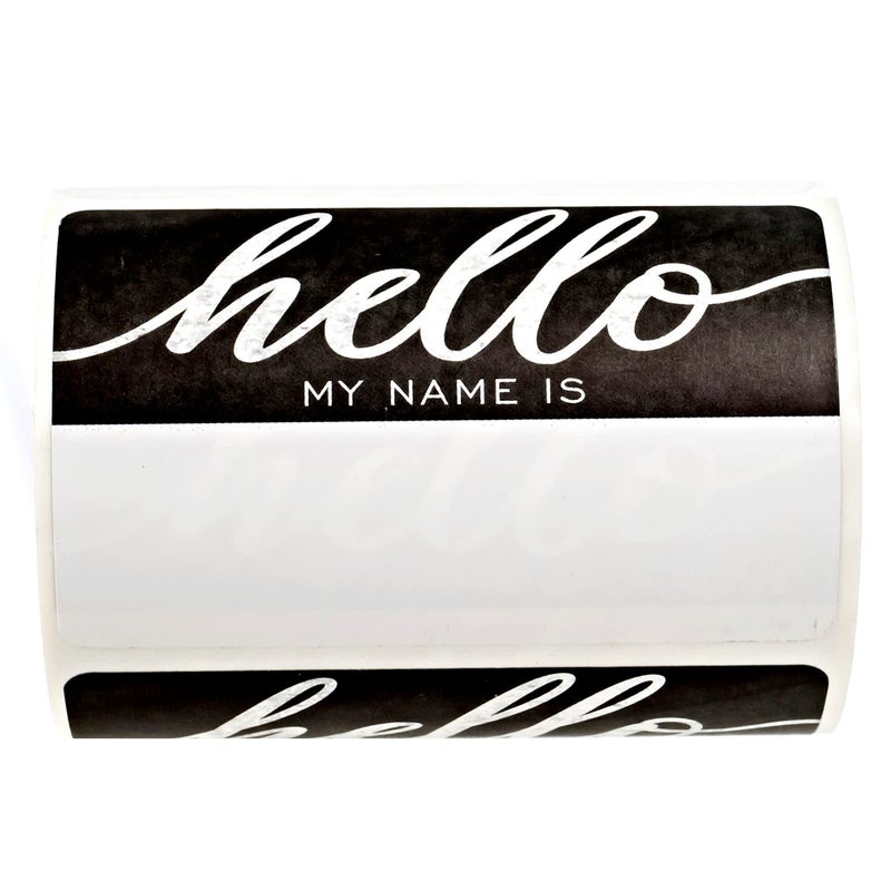 Canopy Street Hello My Name is Chalkboard Style Stickers / 250 Trendy Fill in Name Tag Labels / 3"" x 2"" Modern Classroom Stickers/Made in The USA - Image 2